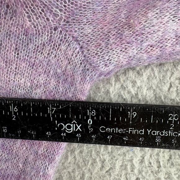 J.Crew Purple Kid Mohair Blend V-Neck Button Front Fuzzy Cardigan Sweater Small - Picture 4 of 8